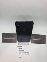 Load image into Gallery viewer, Apple iPhone X Black 64GB Unlocked Face id Not Working Very Good Condition Fully Tested