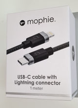 Load image into Gallery viewer, MOPHIE USB-C CABLE WITH LIGHTENING CONNECTOR 1METRE  FAST CHARGE
