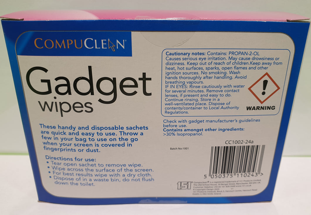 Gadget Wipes 24Pack For Smartphones Tablets Laptops Handheld Devices