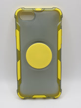 Load image into Gallery viewer, iPhone 6/6S Yellow Transparant Bumper Case Cover With Pop Out Stand Finger Ring Stand
