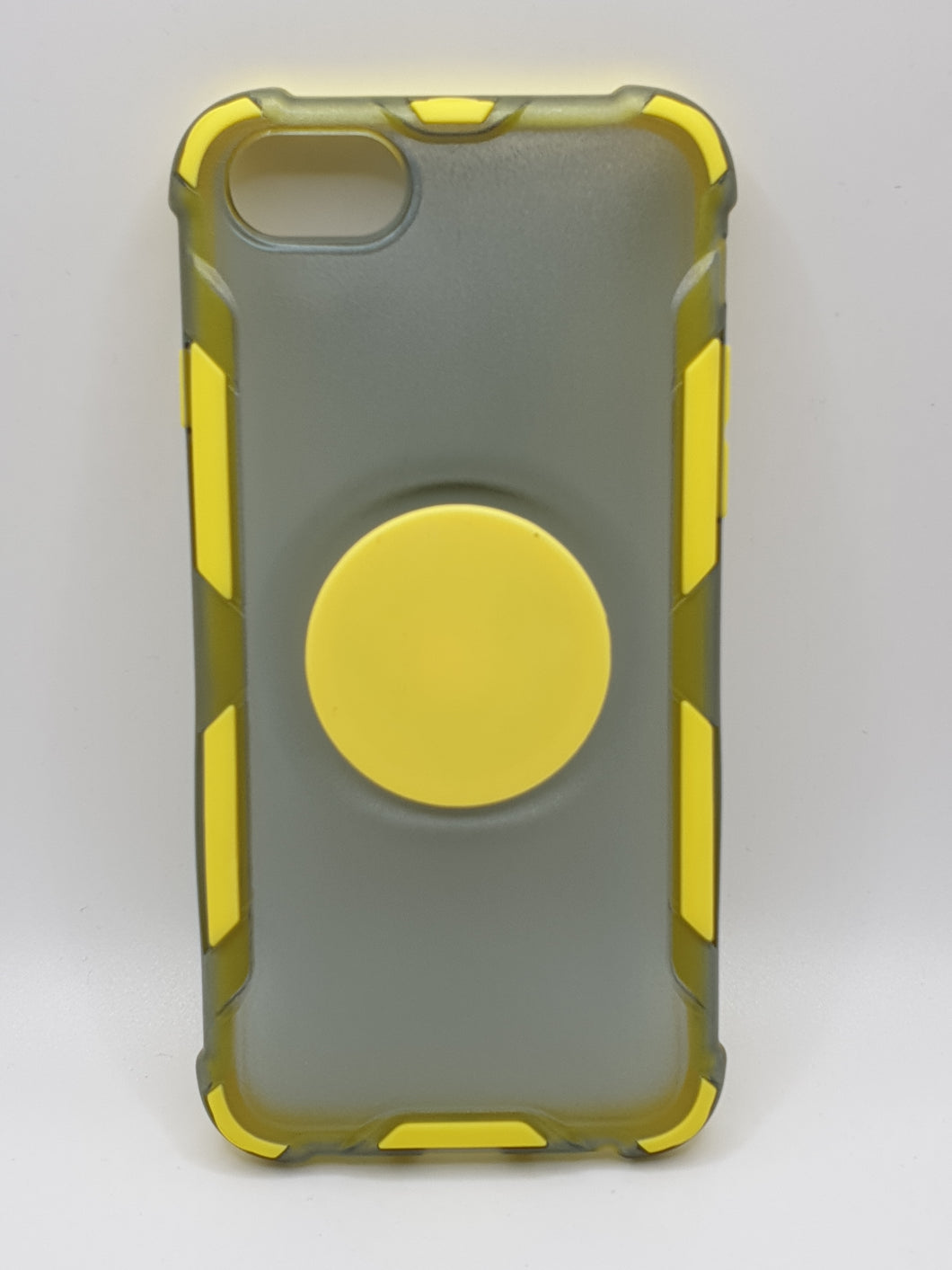 iPhone 6/6S Yellow Transparant Bumper Case Cover With Pop Out Stand Finger Ring Stand
