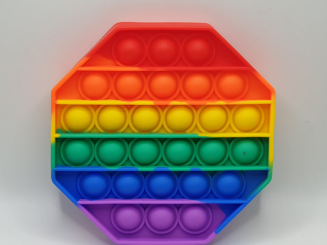 Poppit Simple Dimple Sensory Stress Relief Toy Rainbow Hexagon