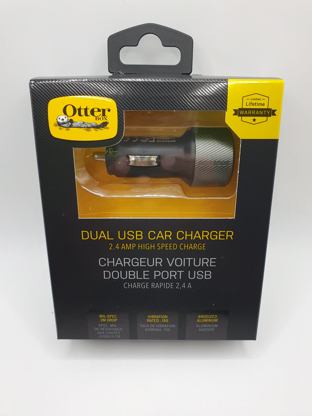 Ottorbox Dual Port USB Car Charger 2.4AMP High Speed Charge Rugged Shock Resistant Limited Lifetime Warranty