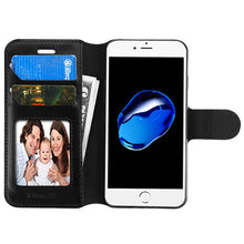 Load image into Gallery viewer, iPhone 7/8 Black Wallet Case Card Insert Stand Cover
