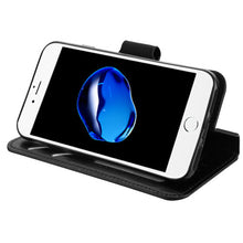 Load image into Gallery viewer, iPhone 7/8 Black Wallet Case Card Insert Stand Cover
