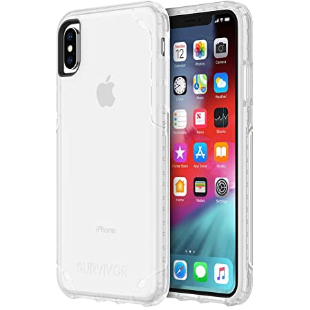 Griffin Clear Back Survivor iPhone X/XS 10 Case 3ft Drop Tested on Concrete Impact Protection Shell