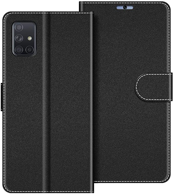 Samsung A71 Wallet Card Insert Case Faux Leather Black