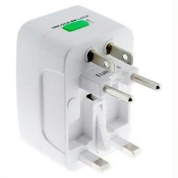 International Power Adapter Charge Phones/Devices Mains Socket