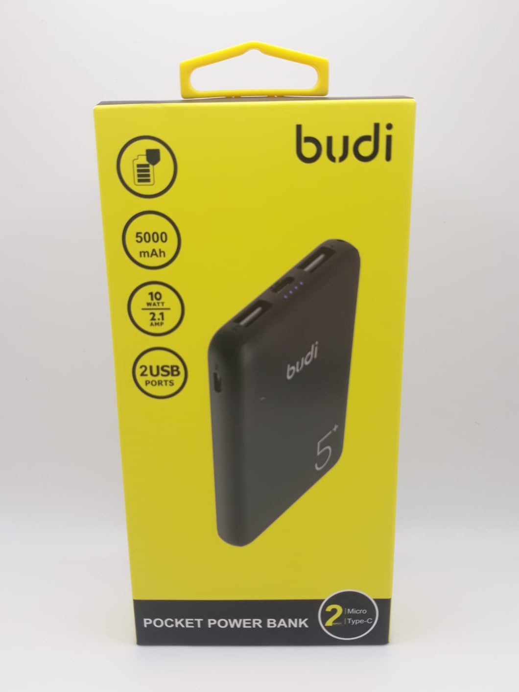 Budi Pocket Powerbank 5000Mah Fast Charge 2.1Amps Twin USB Smartphones & Tablets